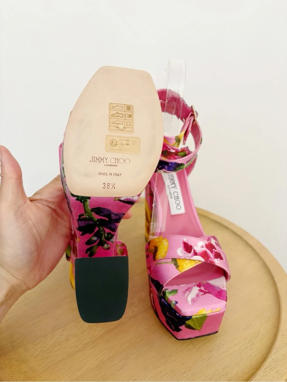 New Jimmy Choo Floral Gaia 140 Platform Heels